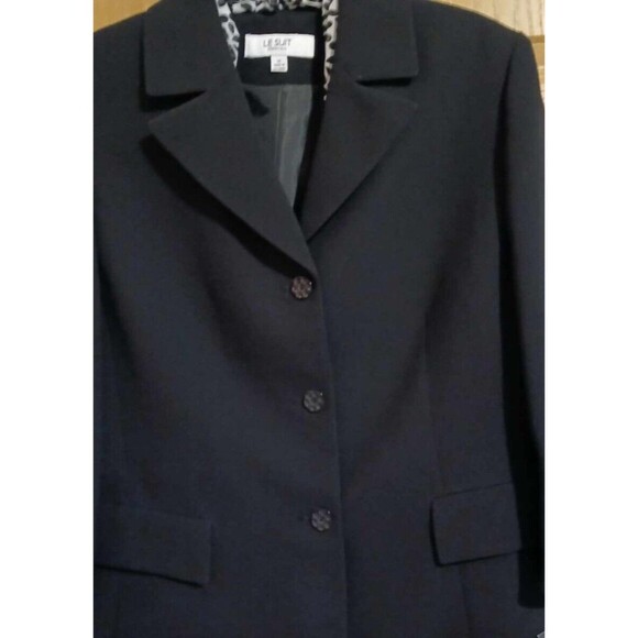Black Blazer Suit Jacket NWT 12 Button Front & Scarf LeSuit Convertible Sleeves - Picture 3 of 12